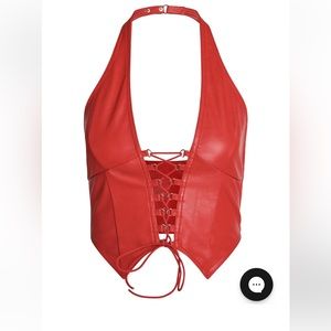 I AM GIA Xenia Red Leather Top